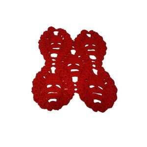 NEW red SKULL lost souls table mat handmade crocheted doilies